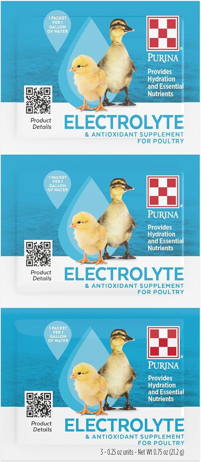 Purina | Electrolyte & Antioxidant Supplement for Poultry | 3-0.25 oz Packets