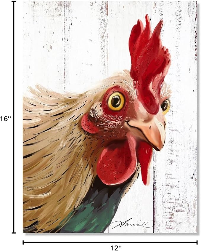 Rooster Kitchen Decor Wall art - Abstract Farmhouse Chicken Canvas Painting Picture Prints Artwork for Home Kitchen Decor