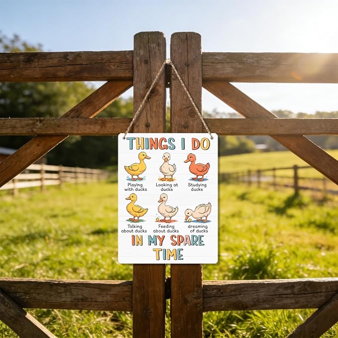 Duck Gifts Sign Funny Duck Coop Accessories Duck Signs Humor Decor for Home Farm Duck-Coop Kitchen Garden Yard Country Decor 8x10 Inch