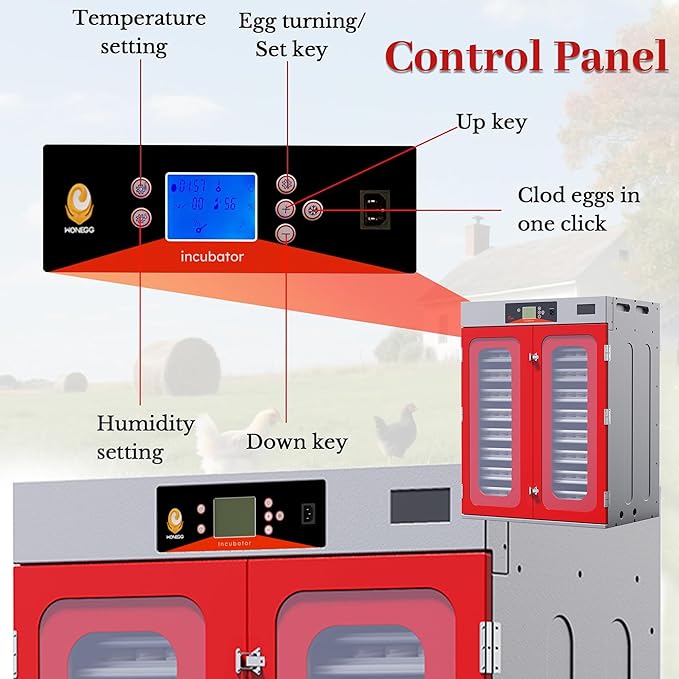 1000 Eggs Incubator Cabinet with Automatic Turning&Digital Temperature Control, Large Commercial Poultry Hatcher Cabinet for Chicken, Duck, Goose, Quail Eggs