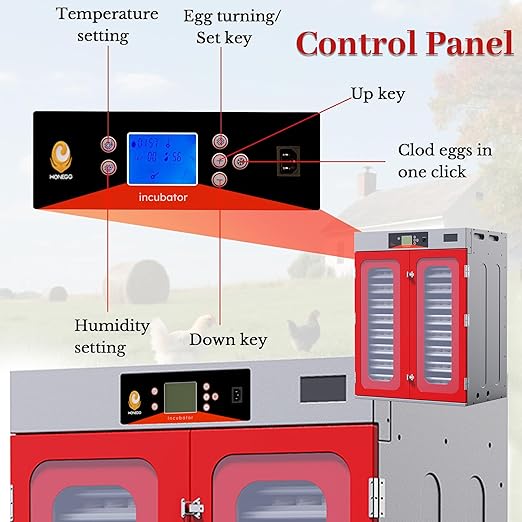 1000 Egg Cabinet Incubator, Automatic Digital Poultry Hatcher with Temperature & Humidity Control – Commercial Large Capacity Egg Turning System for Chicken, Duck, Quail Eggs