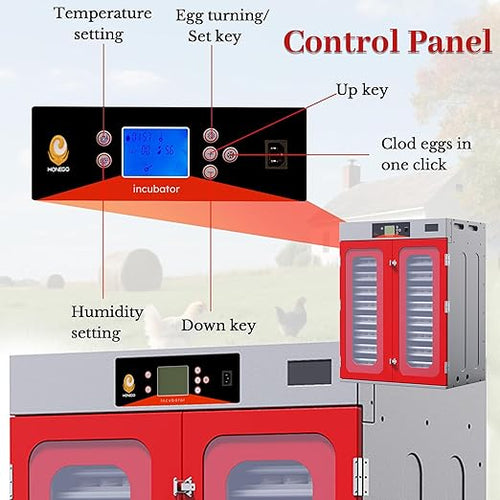 1000 Eggs Automatic Incubator Cabinet for Hatching Egg, with Automatic Egg Turning and Temperature Humidity Control, Large Commercial Poultry Hatcher for Chicken, Duck, Goose, Quail Eggs