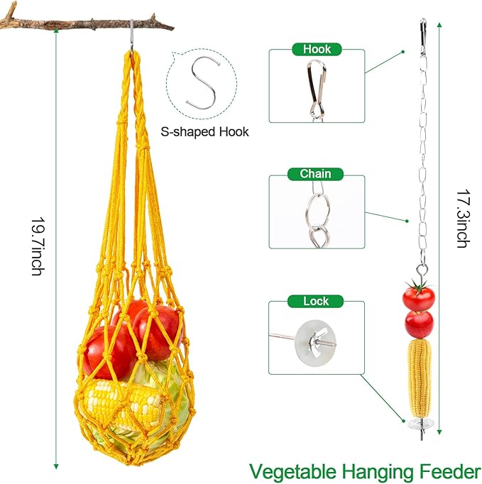 9 Pack Chicken Toys for Coop Accessories - Chicken Xylophone Toy, Chicken Mirror, Chicken Ladder Bridge, Coop Swing, Vegetable Hanging Chicken Feeder, Chewing Foraging Toys, Gifts for Hens