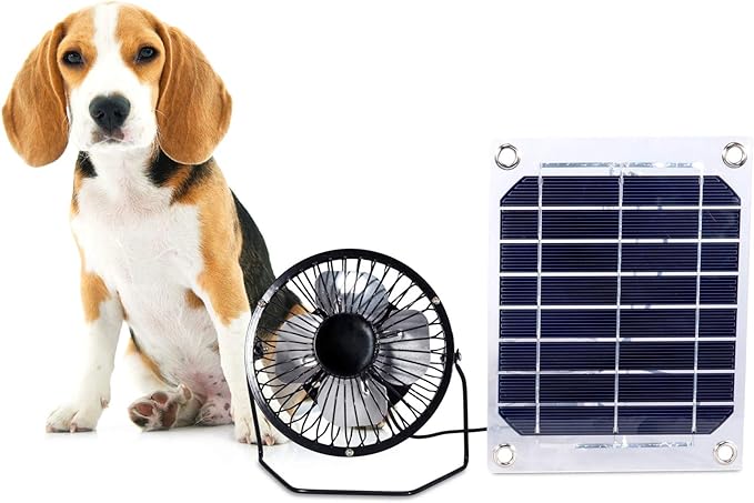 Solar fan 5W 4 inch free energy for Greenhouse motorhome House Chicken House outdoor Home cooling chicken coop by Seddex
