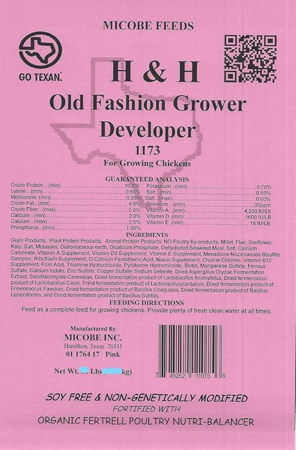 All Natural Chick Grower/Developer Freshly Milled: Non-GMO, Soy Free, Corn Free, with Organic Fertrell Vitamins and Minerals (20lb)