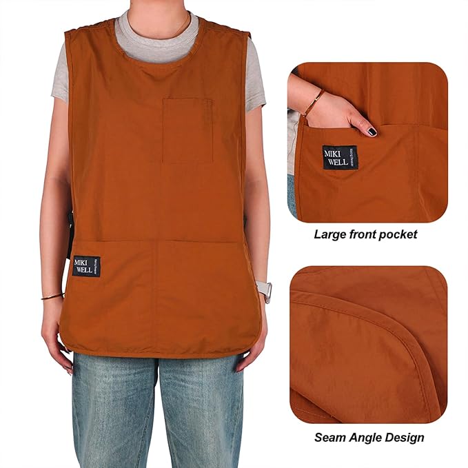 Waterproof Unisex Cobbler Apron with 4 Pockets Vest Style Ultralight Chef Waiter Work Overalls