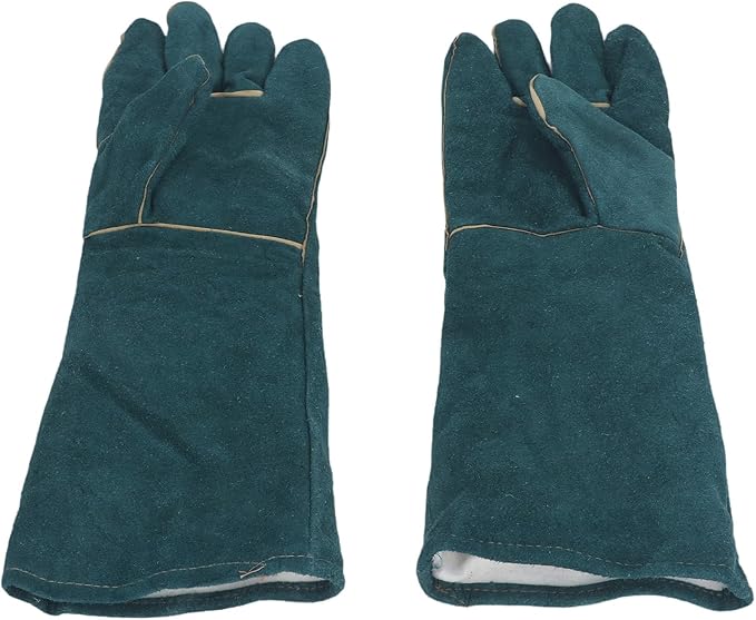 Yosoo Bite Proof Pet Grooming Gloves Thickened Protective Gloves for Dog Training, Bird Keepers Cowhide PU Leather