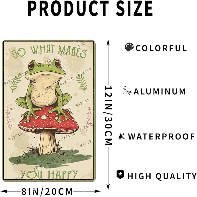 Metal Signs Do What Makes You Happy Retro Metal Tin Sign for Home Office Kitchen Bar Cafe Garden Wall Decor 12x8 Inch