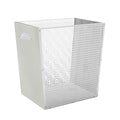 6 Gallon White Wooden Trash Can - Rustic Office Waste Paper Basket - Decorative Garbage Bin for Bedroom, Bathroom, Kitchen, Living Room