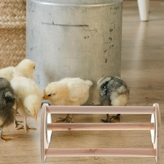 Chicken Roosting Bar and Chick Perch for Brooder, Wooden Standing Perch with Support Frame, Natural Wood Chicken Coop Accessory for Chick Roosting and Standing