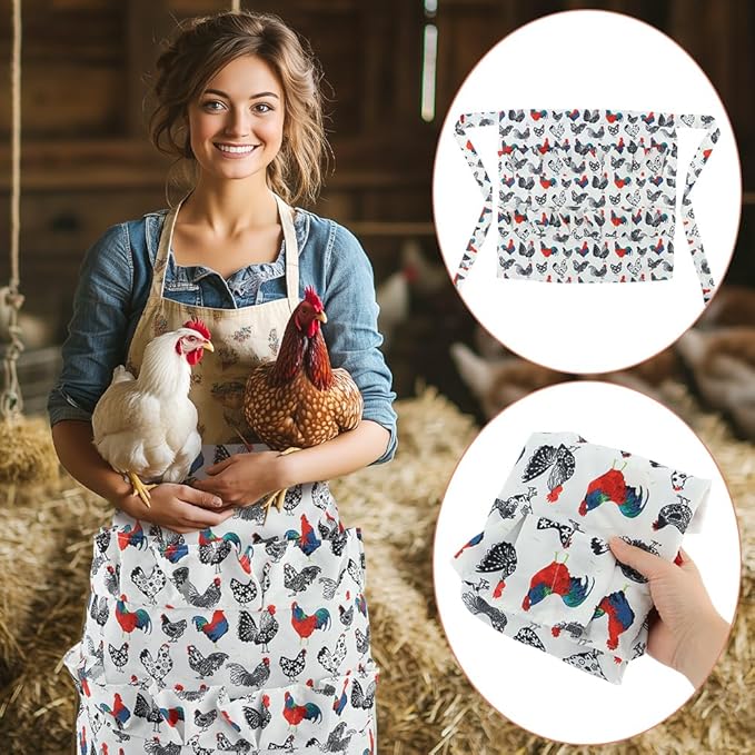 Egg Apron, Egg Collecting Apron for Chicken Duck Goose Eggs, 12 Pockets, for Housewife Farmhouse Kitchen Restaurant Parent-Child Activities