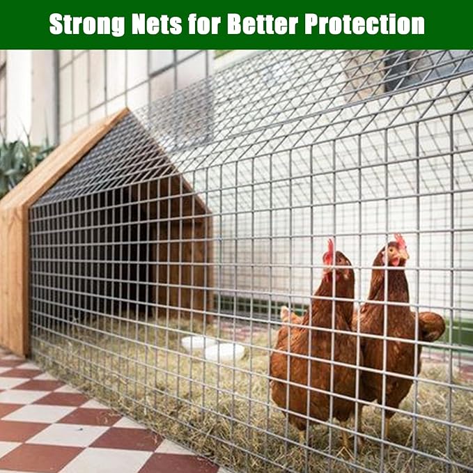 19 Gauge 1/2 Inch Hardware Cloth 72In x 100Ft – Galvanized Welded Chicken Wire Fence | Silver Mesh Roll for Garden Farm Yard Animal Plant Protection, Poultry Netting Cage Fencing