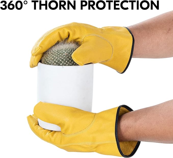 Vgo... 1-Pair Unlined Safety Pigskin Leather Work Gloves Men, Rigger Gloves, Builder Gloves (Size XL, Yellow, PA9501)