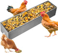 30 * 9 * 6cm Chicken Feeder, Hanging Chicken Feeder, Stainless Steel Chicken Waterer, Water Trough, Poultry Feeding Container with Hooks.