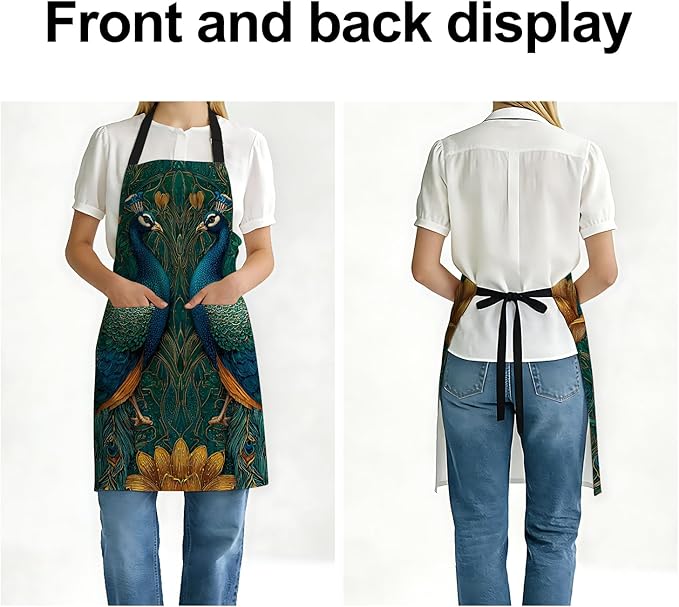 Apron Adjustable Waterproof with Two Deep Pockets Wowen men for Summer BBQ Pool Parties & Resorts