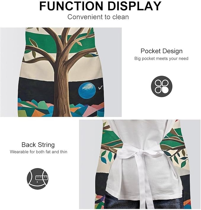 Waterproof Apron Adjustable Bib Aprons with Pockets Smiling Apron Kitchen Aprons for Women Men