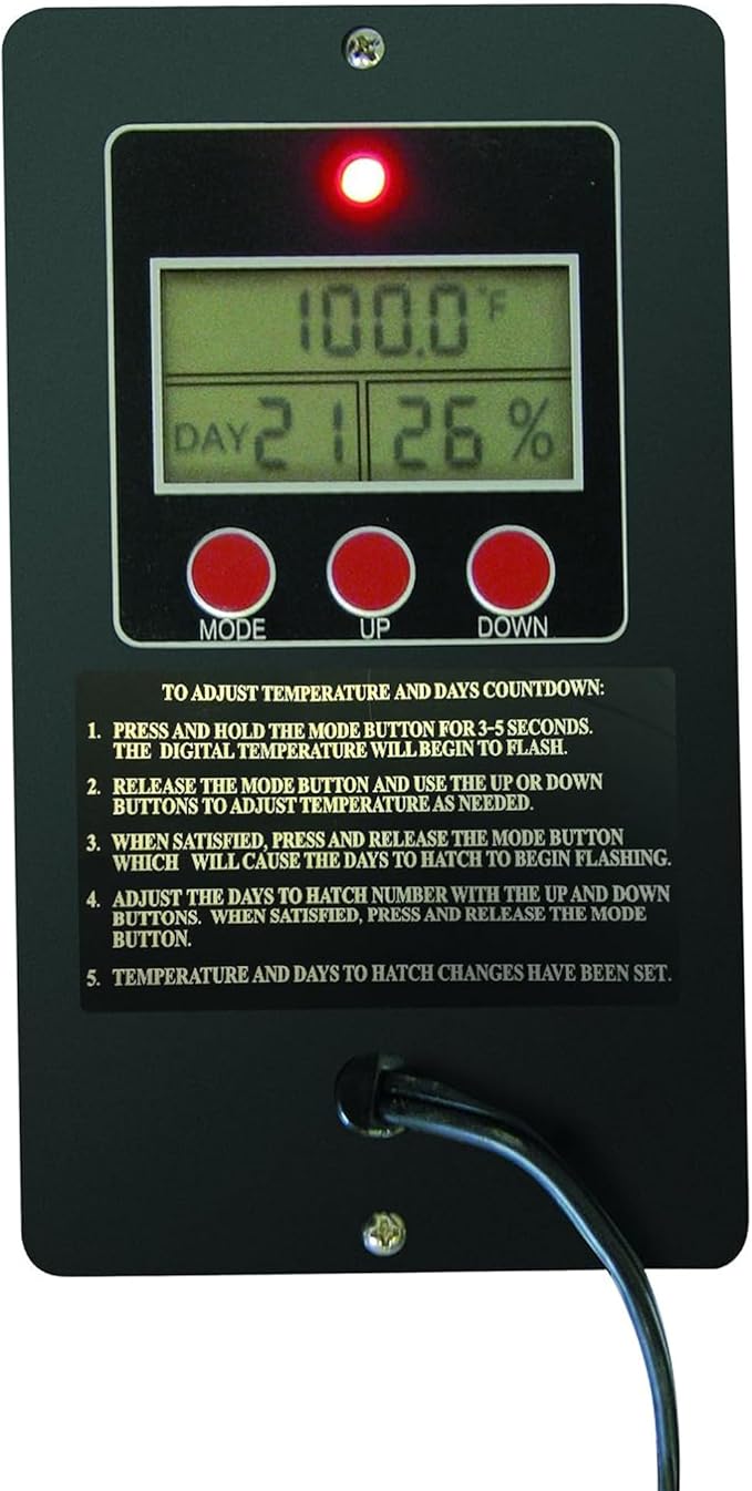 Farm Innovators 120 Volt 40 Watt Circulated Air Incubator for Up to 48 Eggs with Easy to Read Digital Display and Large Picture Window, White