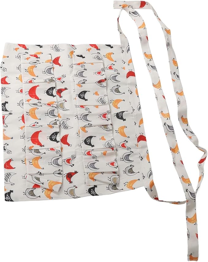 Eggs Collecting Apron for Chicken Hens Duck Goose, Adult Style L with 12 Pockets, Hands Free Egg Gathering Apron for Farm Kitchen Use, Strong Cloth Material for Safe Egg Storage (Type 7)
