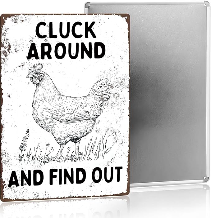 Farmhouse Kitchen Decor Chicken Themed Gifts Funny Quotes Metal Poster Outdoor Chicken Coop Vintage Metal Sign 8×12 Inches For Yard Home