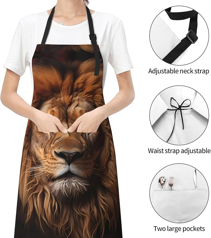 Tyrannosaurus rex Heavy Duty Waterproof Apron with Pockets for AdultsResistant Grilling, Gardening, Painting