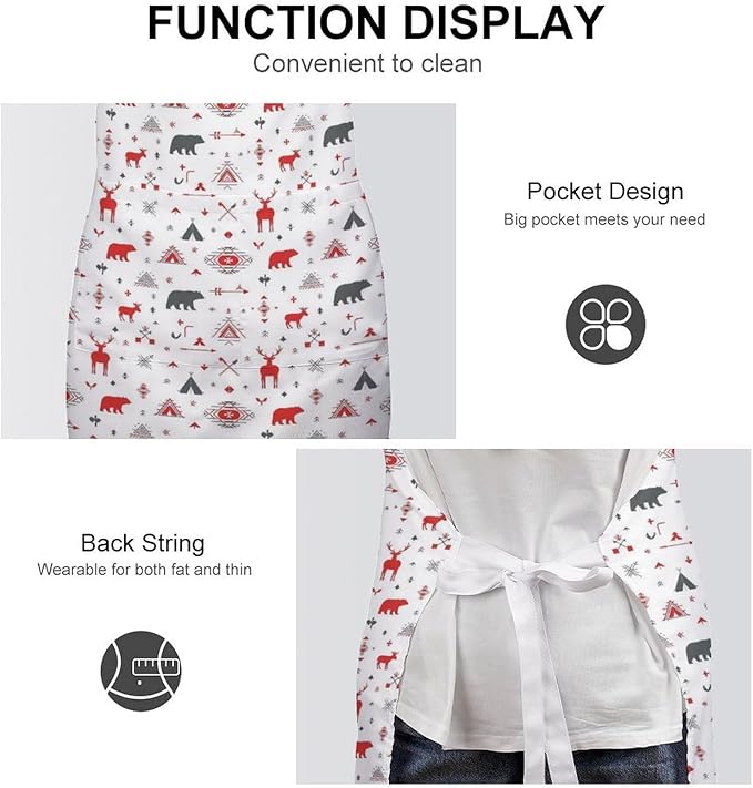 Chef Bib Apron for Restaurant, Anti-Stain with Pocket Adjustable, Cooking Dishwashing Lab Use