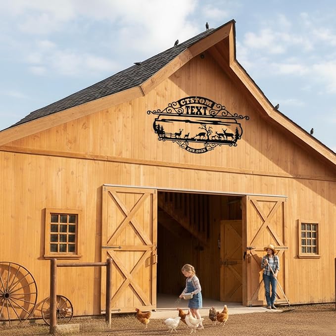 Personalized Farm Sign, Custom Farm Metal Signs Outdoor, Custom Ranch Sign, Customized Family Name Metal Signs for Farms, Ranch, Farmhouse, Housewarming Rancher Gifts