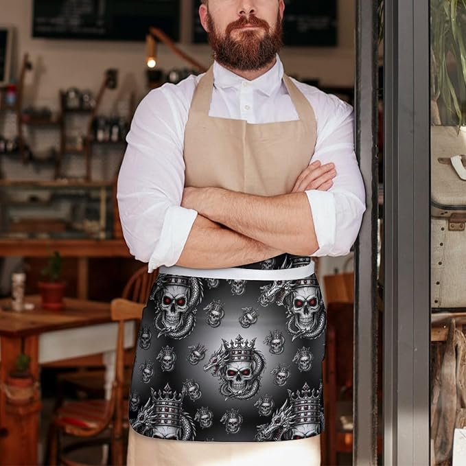 Unisex Half Waiter Waist Short Apron Waterproof Chef Works Waitress Aprons
