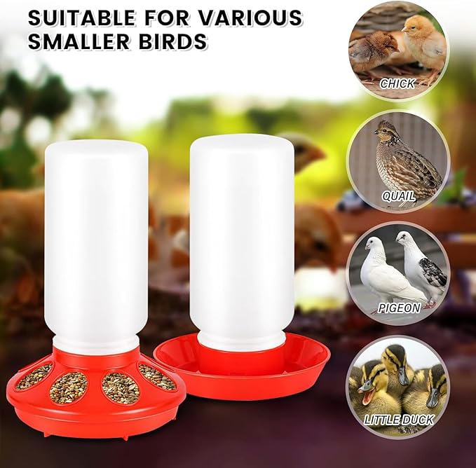 9pcs Chick Feeder and Waterer Kit, Baby Chick Starter Kit with Chick Perch for Small Poultry Ducks Quail