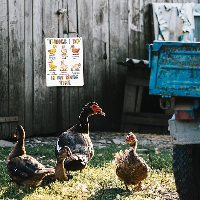 Duck Gifts Sign Funny Duck Coop Accessories Duck Signs Humor Decor for Home Farm Duck-Coop Kitchen Garden Yard Country Decor 8x10 Inch