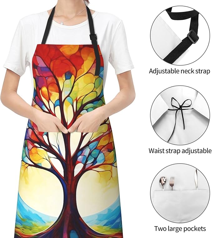 Waterproof Aprons for Women Men Adjustable Bib Cool Electric Guitar Apron Chef Cooking Aprons for Kitchen