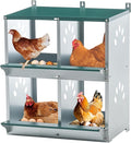 3/4/6/8/10 Holes Chicken Nesting Box for Chickens Hens Ducks, Metal Nesting Boxes for Chickens Wall Mount Egg Laying Nesting Boxes for Chicken (Green, 4 Hole)