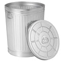 Gardenised Round Galvanized Steel, 26 Gallon Trash Can with Lid - Durable Metal Bucket for Backyard, Lawn, Garden and Yard Use - Weather-Resistant Garbage Can for Indoor and Outdoor, 28-inch