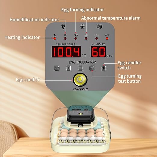 35 Eggs Incubators for Hatching Eggs,Egg Incubator with Automatic Egg Turning and Humidity Control,Chicken Egg Incubator with Egg Candler, Incubator for Chicken, Duck, Goose, Pigeon, Quail