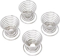 Honbay 4PCS Stainless Steel Spring Wire Tray Egg Cups Holder Serving Cup Egg Tray for Egg (silver)