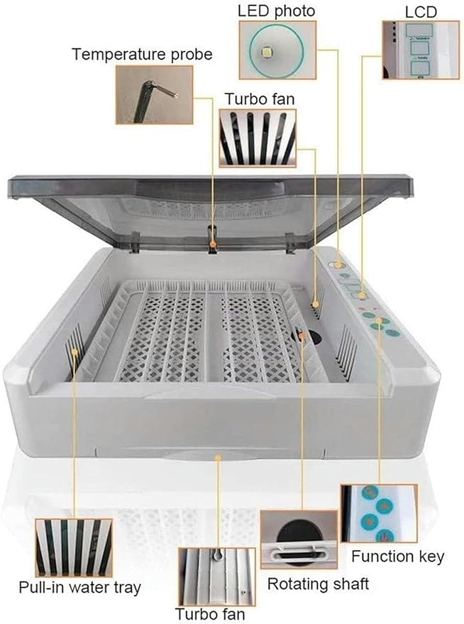 Egg Incubator, Egg Incubator Automatic Turning 36 Digital Poultry Hatcher with Temperature Control for Chicken Quails Duck Goose Birds Pigeons Brooder,