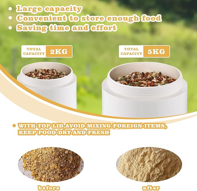 2-Pack Chicken Feeders No Waste, Chicken Feeder Kit with a Big One and a Small One, Automatic Chicken Feeder for Chicken Coop, PVC Gravity Poultry Feeders for Chickens, Ducks, Turkeys, Geese