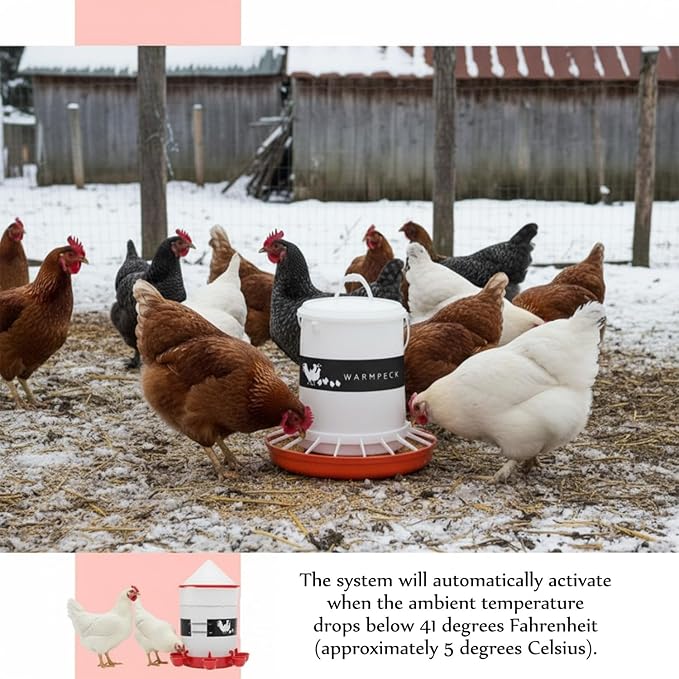 Remerry 2 Pack Chicken Water Heater Thermostat Bucket Belt Heated Strap for 2-5 Gal Buckets Chicken Waterer with 6ft Power Cord Self Regulating Heating Bucket Belt for Freezing Winter (Black)