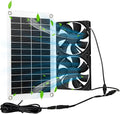 Solar Exhaust Fans Solar Ventilation Fan & Solar Panel with 10W Panel & Double Pack Brushless DC Fans IP65 Waterproof for Greenhouses, Chicken Coops, Attics, Barns, Sheds & Dog Houses (Black)