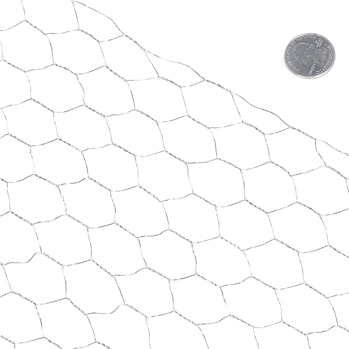 Fencer Wire Poultry Netting Fence, 20 Gauge Galvanized Hexagonal Chicken Wire Fence, 1-Inch Mesh Opening Size (3 ft. x 10 ft.)