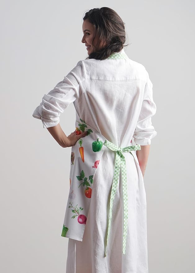 Maison d' Hermine 100% Cotton Apron for women with Pocket Kitchen Chef Apron for Men Cooking Easter Decorations