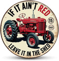 Tractor tin sign, Vintage Farm Vehicle metal sign Print Aesthetic Room Decoration for Home Bedroom Bar Cafe Garden and Outdoor Round Wall Decor (8 inch)