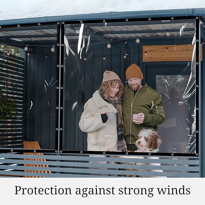 Covers & all Clear Tarp Heavy Duty Waterproof, 20mil Clear Tarp with Grommets, Outdoor Tarp for Patio Covers, Porch Screens, Greenhouses, Chicken Coop (10' H x 20' W Feet), Indoor or Outdoor Use