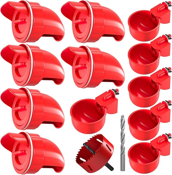 Chicken Feeder No Waste Automatic Poultry Feeder DIY Chicken Feeders and Waterer Set 6 Chicken Feeders Ports Auto Chicken Feeder Kit
