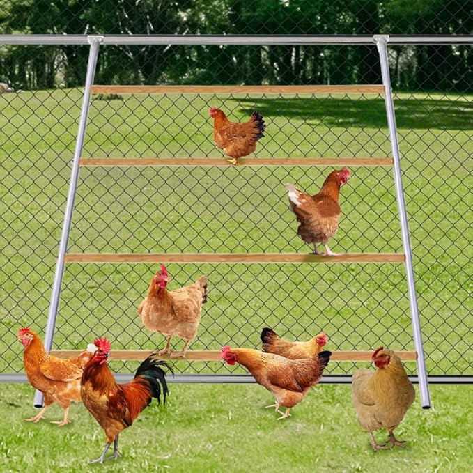 Yeeoy Chicken Perch Stand for Chicken Coop, Chicken Roosting Ladder Sturdy Roosting Bars for Adult Chickens, Chicken Toy and Coop Accessory Perfect for Backyard Poultry