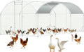 Large Metal Chicken Coop,10x20 FT Walk in Chicken Runs with Cover for 30 Chickens,Hen House Enclosure with Security Lock, Outdoor Duck Rabbit Cage Poultry Pens for Backyard,Farm,Yard
