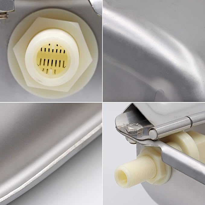 Automatic Water Dispenser for Dogs,Automatic Chicken Waterer,Outdoor Dog Water Feeder,304 Stainless Steel Water Bowl with Plastic Float Valve