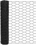 Garden Poultry Black Chicken Wire - 16.5 '' × 315 '' Chicken Wire for Crafts, Garden Fence Animal Barrier, 0.8 inch Mesh Poultry Netting Fence, Pet/Rabbit/Chicken Wire Fencing