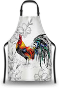 BBQ Aprons for Men Watercolor Pattern with Roosters Women Apron for Kitchen Cooking Restaurant Painting Crafting Gardening 27” (W) x 31” (H), Waterproof Apron