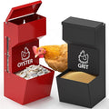 2 Pack Chicken Oyster Shell Feeder and Grit Feeder, Large Hanging Metal Chicken Feeder with Lid, Automatic Gravity Poultry Chicken Feeder No Waste, Chicken Coop Accessories