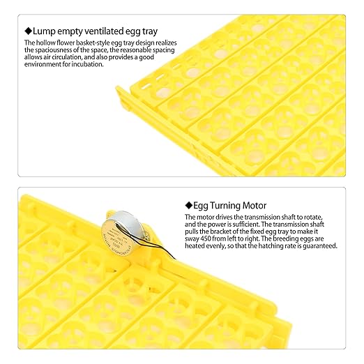 Egg Incubator Tray, Hollow Four Leaf Fancy Automatic Egg Turning Tray, Egg Turner for Survivors, Small Commercial Farmers, Chicken Duck Quail (110V)